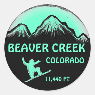 Beaver Creek Colorado blauwgroen stickers voor sno