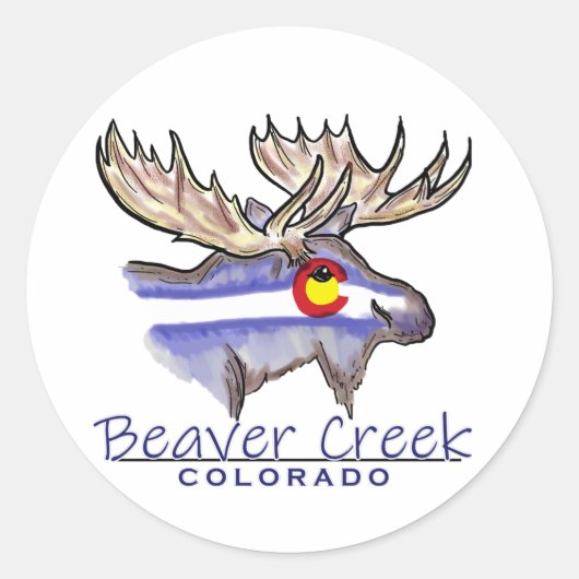 Beaver Creek Colorado elanden schets sticker (Voorkant)
