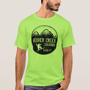 Beaver Creek Colorado green snowboard art t-shirt