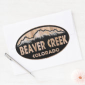 Beaver Creek Colorado houten teken ovale stickers (Envelop)
