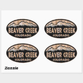 Beaver Creek Colorado houten teken ovale stickers (Vel)