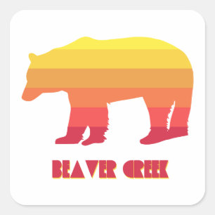 Beaver Creek Colorado Regenboog Beer Vierkante Sticker