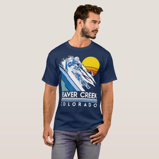 Beaver Creek Colorado Retro Ski T-shirt (Voorkant volledig)