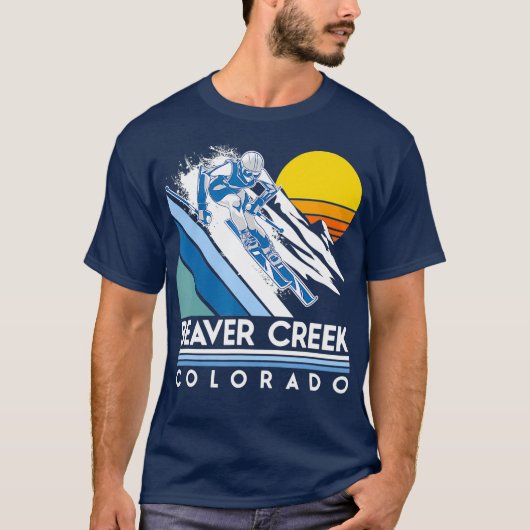 Beaver Creek Colorado Retro Ski T-shirt (Voorkant)