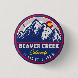 Beaver Creek Colorado Retro Sunset Souvenirs Ronde Button 3,2 Cm