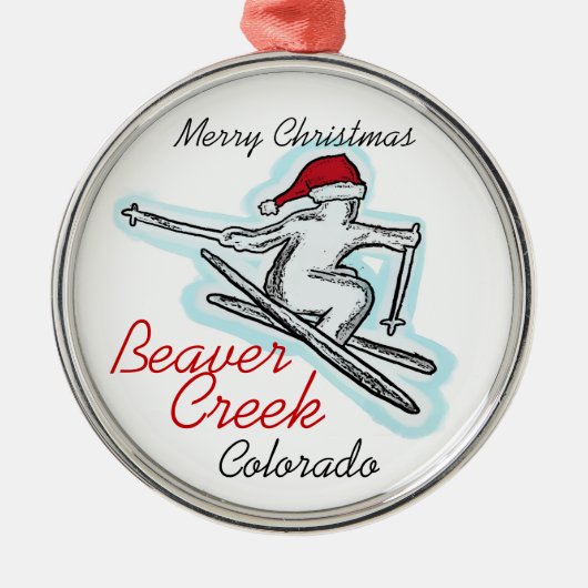 Beaver Creek Colorado santa skier ornament (Voorkant)