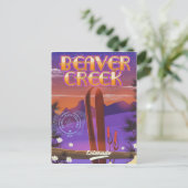 Beaver creek Colorado ski poster Briefkaart (Staand voorkant)