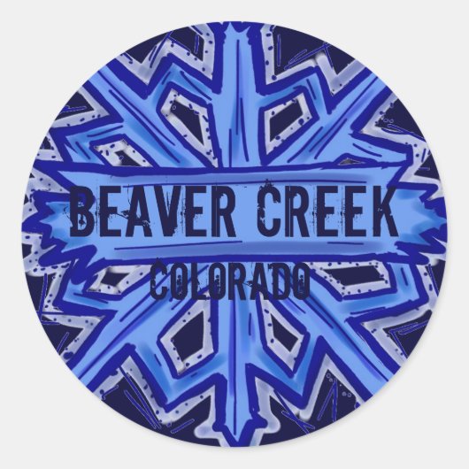 Beaver Creek Colorado sneeuwvlok rond stickers (Voorkant)