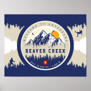 Beaver Creek Colorado Vlag Berg Ski Souvenir Poster