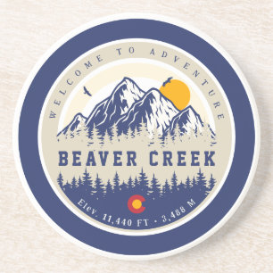 Beaver Creek Colorado Vlag Berg Ski Souvenir Zandsteen Onderzetter