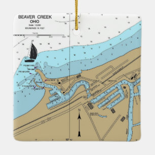 Beaver Creek Ohio Nautical Chart Keramisch Ornament