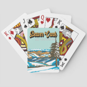 Beaver Creek Ski Area Winter Colorado Vintage Pokerkaarten