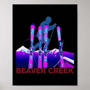 Beaver Creek Skiën Snowboarden Retro jaren 90 Beav Poster