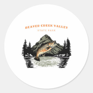 Beaver Creek Valley State Park Retro Vintage Visse Ronde Sticker