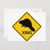 Beaver Crossing Highway Sign Briefkaart (Voorkant / Achterkant)