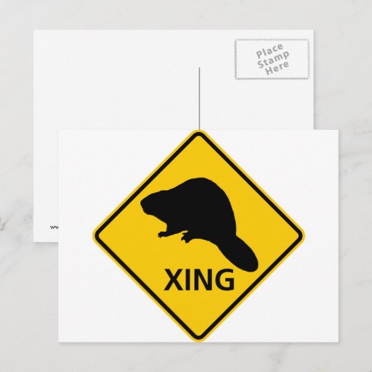 Beaver Crossing Highway Sign Briefkaart (Voorkant / Achterkant)