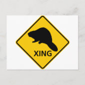Beaver Crossing Highway Sign Briefkaart (Voorkant)