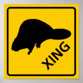 Beaver Crossing Highway Sign Poster (Voorkant)