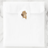 Beaver Cute Rodents for Kids Funny Beaver Ronde Sticker (Tas)