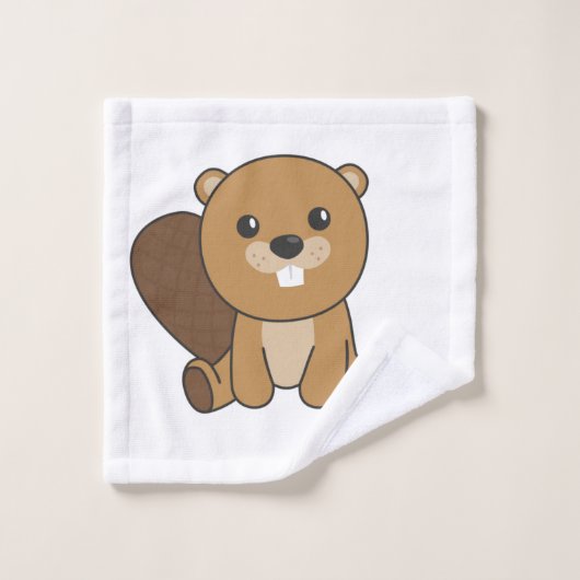Beaver Cute Rodents for Kids Funny Beaver Washandje (Wasdoekje)
