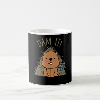 Beaver Dam it Cute Beaver Dam Funny Pun Sarcastic Koffiemok