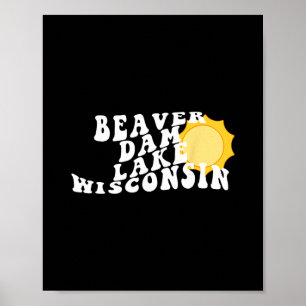 Beaver Dam Lake Wisconsin Wi Retro Golf Souvenir V Poster