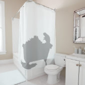 Beaver Dam Tub Achter Douche Silhouet Schaduw Plez Douchegordijn (In situ)