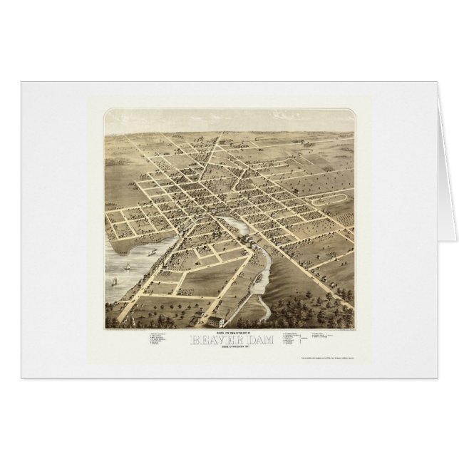 Beaver Dam, WI Panoramic Map - 1867 (Voorkant Horizontaal)