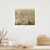 Beaver Dam, WI Panoramic Map - 1867 Poster (Keuken)