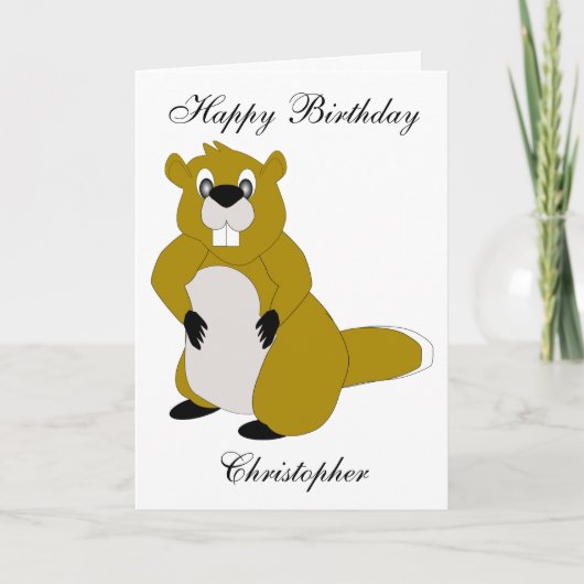 Beaver Design Birthday Kaart (Voorkant)