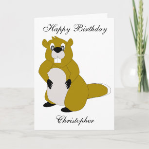 Beaver Design Birthday Kaart