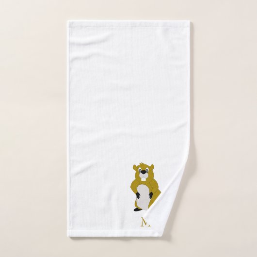 Beaver Design Monogrammed Bad Handdoek (Handdoek)