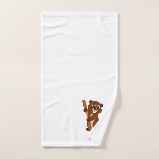 Beaver Design Monogrammed Bad Handdoek (Handdoek)