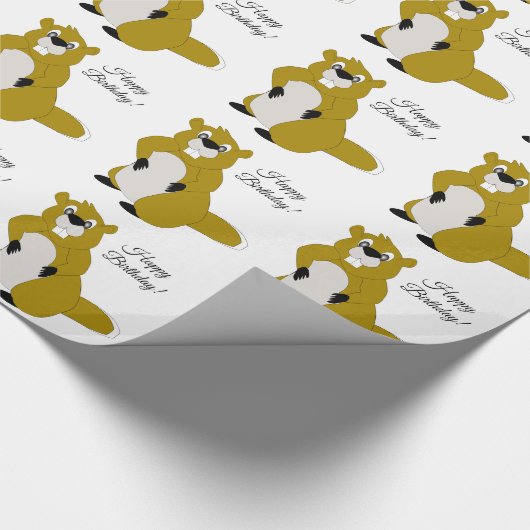 Beaver Design Verjaardag Cadeau Cadeaupapier (Hoek)