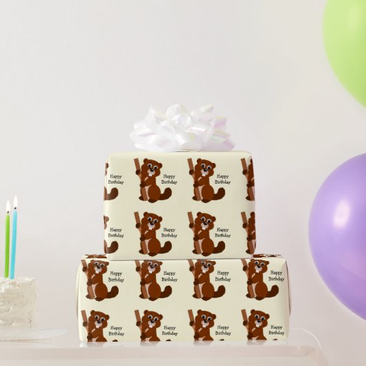 Beaver Design Verjaardag Cadeaupapier (Feestgeschenken)