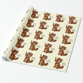 Beaver Design Verjaardag Cadeaupapier (Uitgerold)