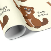 Beaver Design Verjaardag Cadeaupapier (Rol Hoek)
