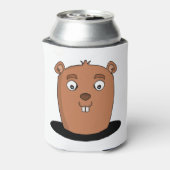 Beaver die uit een gat komt blikjeskoeler (Blikje Achterkant)