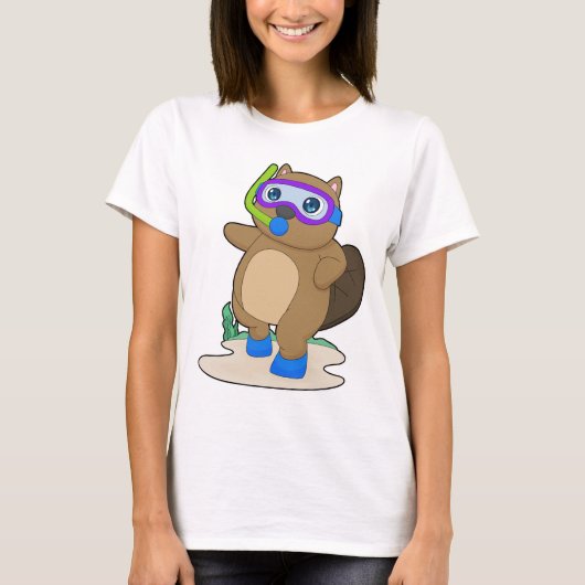 Beaver Diver Snorkel Duiken T-shirt (Voorkant)