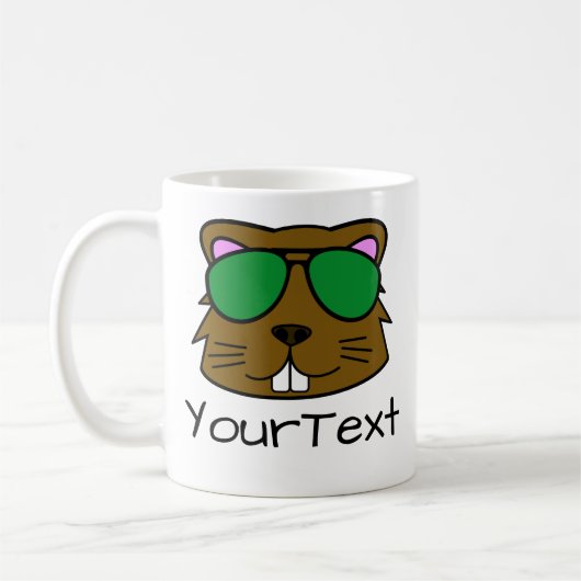 Beaver Doodle Face Personalized Coffee Mok (Links)