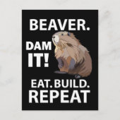 Beaver Eet Bouw Herhaal Grappig Briefkaart (Voorkant)
