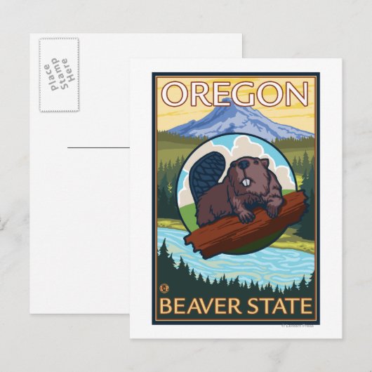 Beaver- en montageketensreis briefkaart (Voorkant / Achterkant)