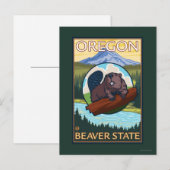 Beaver- en montageketensreis briefkaart (Voorkant / Achterkant)