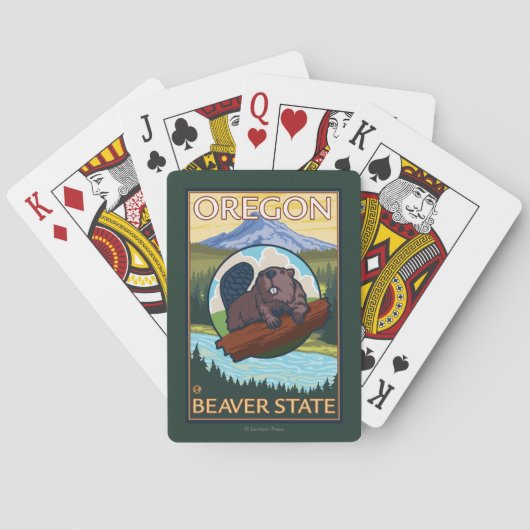 Beaver- en montageketensreis pokerkaarten (Achterkant)