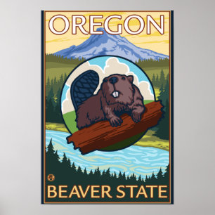 Beaver- en montageketensreis poster