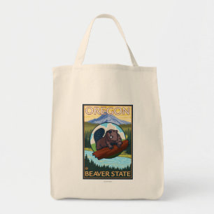 Beaver- en montageketensreis tote bag