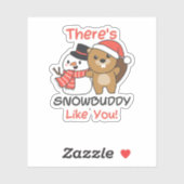 Beaver Er is Snowmaatje zoals Snowman Pun Sticker (Vel)