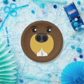 Beaver Face Papieren Bordje (Feest)