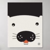 Beaver Face-Poster - 11 x 8,5 inch Poster (Voorkant)