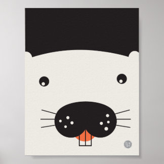 Beaver Face-Poster - 11 x 8,5 inch Poster